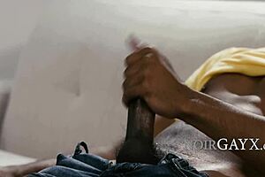 Ebony Twink Invites Peeping Neighbor for Rough Interracial Fuck with Monster Cock!