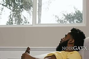 Ebony Twink Invites Peeping Neighbor for Rough Interracial Fuck with Monster Cock!