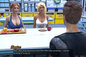 stranded in space 38, giving a public handjob to fat mature