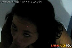 Fake tits latina whore fucked doggystyle bent over big cock in brothel.