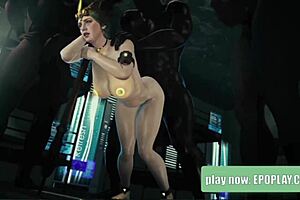 milf letting all the boys take their turn on her holes?