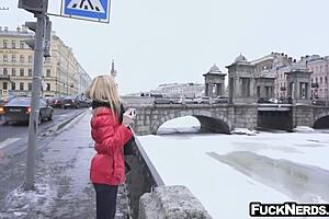 hot blonde wearing glass hardcore sex