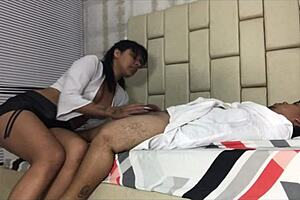 I am the horny doctor sucking the patient's big cock in the hospital.