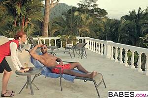 Black Babes Swooning in Sun: Stallion and Bianca Resa Anal Blowjob