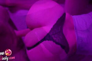 Bubble Butt Girl in Sensual Doggystyle Threesome with Spanking and Orgasm Closeup