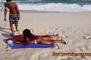 Watch this hairless ebony teen masturbate on the deserted beach? Then I suck her shaved pussy until she cums hard.