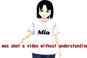 uhh mia anime school girl in sailor uniform, so cute in room