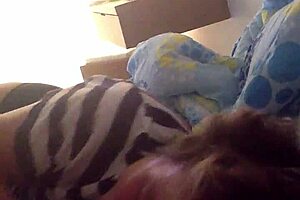 Eveline Immergeil intensely sucks my cock while urging you to jerk off