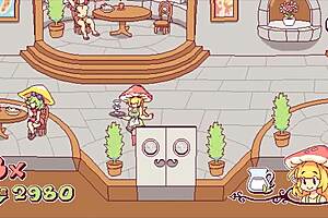 she's cumming all over those cute faces and tits in the futanari game