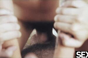 Milf bounces big natural tits while riding to orgasm