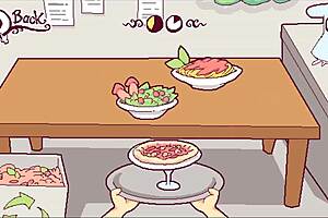 she's cumming all over those cute faces and tits in the futanari game