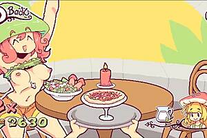 she's cumming all over those cute faces and tits in the futanari game