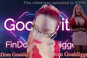 Goddess in pink lipstick dominates slave with joi obsession