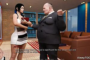 anna's submissive secretary role in intense office face fucking with boss