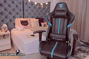 ginger cutie in college, young 18+, masturbates with lush to orgasm, squirting on homemade video