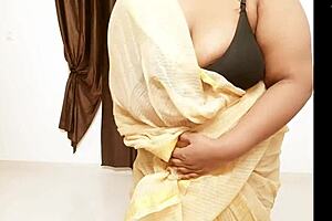 Chubby Asian Aunty Flaunts Massive Boobs and Tits in Mother-in-Law Roleplay