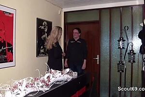 Yo, this hot German milf with big tits got down with the neighbor. What a wild cumshot scene!