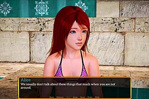 In my new family, we have a redhead with small tits, exploring our dynamics together