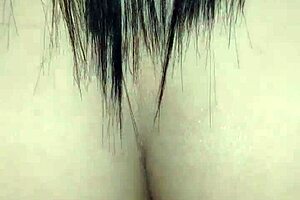 Brunette teen with long hair and big ass rides cock in cowgirl position until creampie