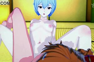 yo, asuka and rei got their tight pussies synced in evangelion