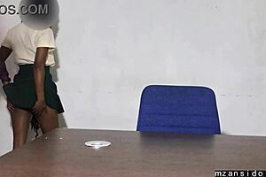 Ebony babe gets wild outdoors, teasing with a steamy strip in nature.