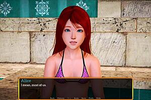 In my new family, we have a redhead with small tits, exploring our dynamics together