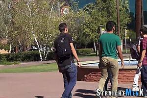 straight twinks masturbate to cum outdoors