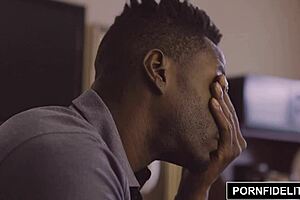 shae celestine gives blowjob to big black cock