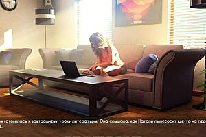 Lusty gameplay features naked girls massaging asses in leggings