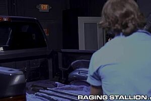 Hunk Construction Workers Relax After Work In Uniform