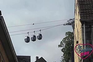 Alice enjoys a meal with young Candie in France.