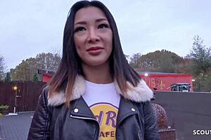 Thai teen fucked in german street casting