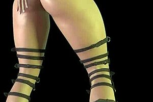 Goth Girl In 3D Cartoon Rides Her Bike