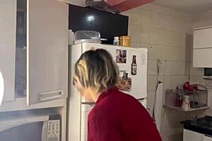 Blonde brazilian prepares morning coffee the way you like it