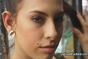 oiled latina ass gets fucked in kitchen