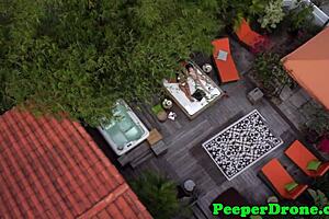 Lesbians Spied On By Drone!