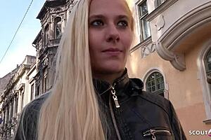 german scout got shy teen haley hunter to talk and bang at first casting