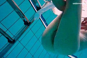 horny teen strips fast underwater, show your body