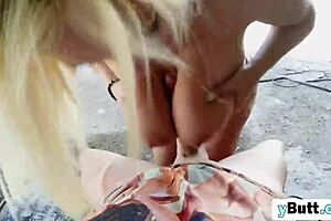 How does this blonde please that long dong with her mouth and big tits?