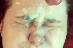 Amateur Babe Gets Her Face Covered In Thick Cum Dumped Hard