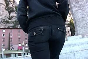 Teens 18+ fuck in public around a Spanish monastery outdoors