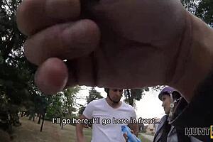 submissive guy watches gf fuck hunter for cash