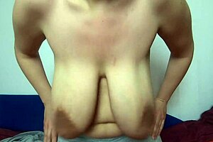 clapping my huge natural tits for fun in a playful teasing way