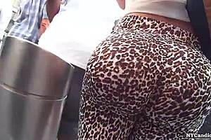 ass in spandex workout video