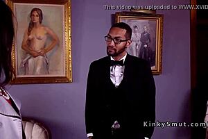 redhead brat gets busty anal punishment in the garage