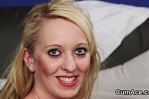 I’m obsessed with this hot beauty gulping every jizz shot on her face