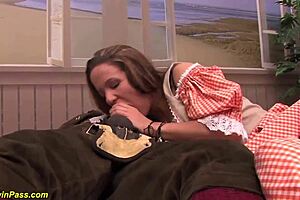 Young teen gets monstercock anal at Oktoberfest 😈