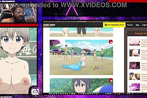Bald pussy ass uzaki-chan officially shows her thick mommy breasts in public nude scene with fat sexy boobs and shaved pussy