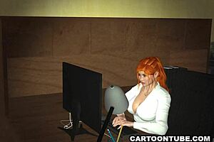 Busty Secretary Sucks And Fucks!