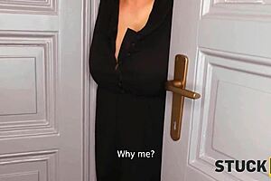 Teen Babe Receives Help From Caring Older Stepbrother In Stuck Situation